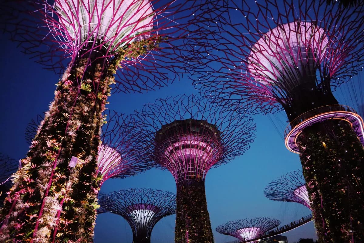 Singapore's futuristic skyline including Marina Bay Sands